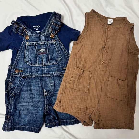 Carter's Other - (9M) Oshkosh Carter’s SHEIN baby boy romper set bundle